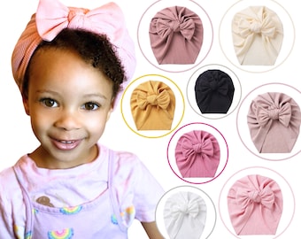KID'S BOW HEADWRAP, Children's pre-tied turban cap, bow head wrap, curly afro hair care, head covering, gift for child