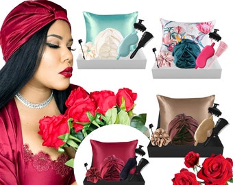 VALENTINE GIFT SET, Satin turban, ready to gift, Beauty Sleep, eye mask, gift for her, mom, wife, girlfriend, valentine's day