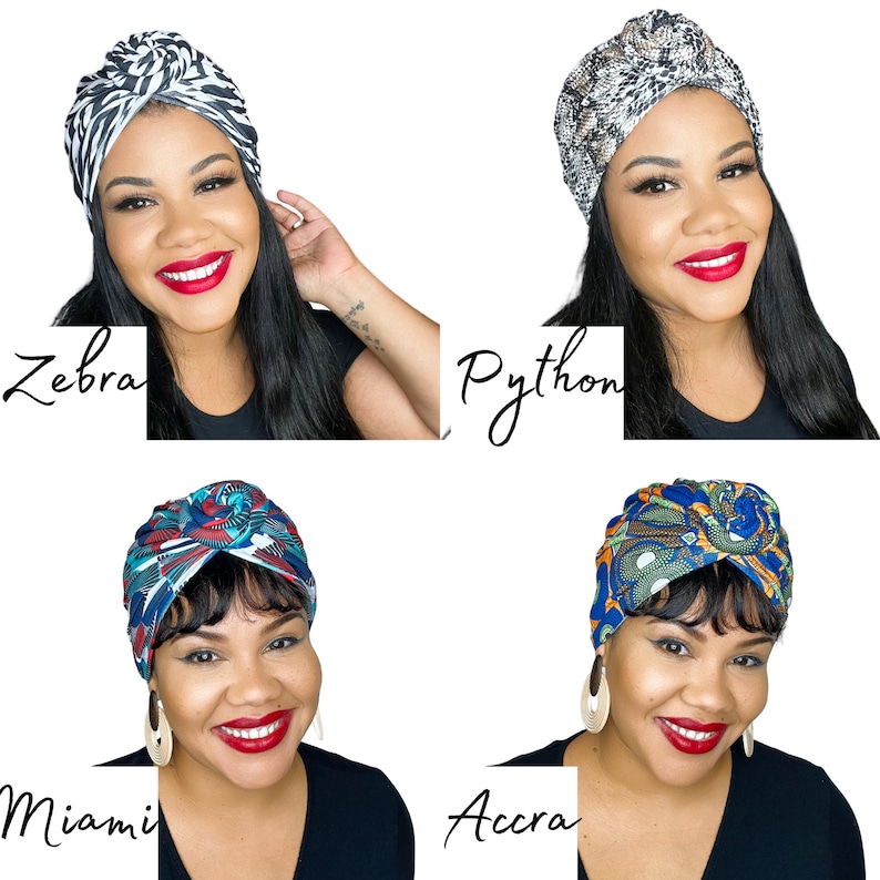 PRETIED TURBAN HEADWRAP, Turbante, Sombrero de mujer, Nudo elástico, giro, Gorra, regalo de quimioterapia, verde azulado, estilo protector, pañuelo en la cabeza, sombrero de quimioterapia, alopecia imagen 6