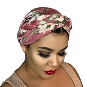 Braided Turban Headwrap: Pre-tied Full Coverage Cap with Optional Satin Lining