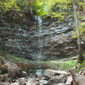 Forest Waterfall - Printable Wall art, Fresh atmosphere, Oil Painting Effect, Digital File, Instant Download, Picture, Photo, JPEG