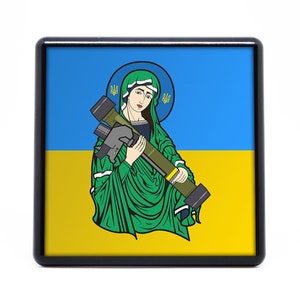 Saint Javelin Fridge Magnet | Stand with Ukraine | Ukrainian Army, Military | Gift, Souvenir