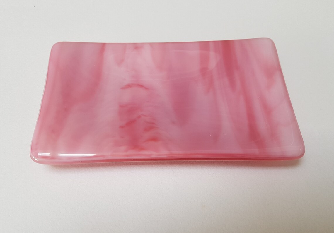 Pink Handcrafted Fused Glass Soap Dish/ Trinket Dish Etsy