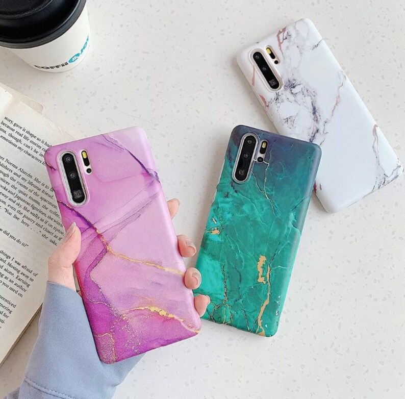 Watercolor Marble Soft Rubber Case Cover For Huawei P30 Pro P20 Lite Mate 20 Pro 