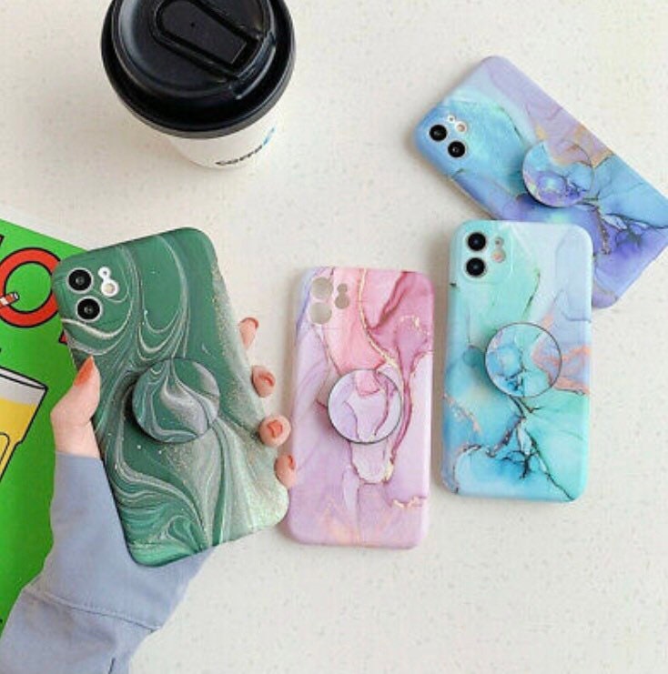 Marble Soft TPU Case With Stand Holder Phone Cover for Iphone Etsy UK