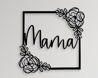 Modern Metal Wall Art: Floral Mama Sculpture