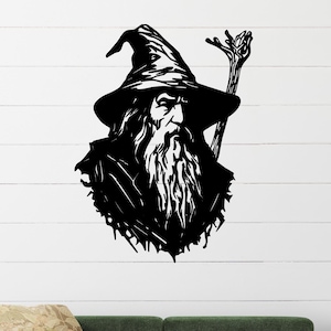Metal Wall Art, Handmade Decor, Steel Wall Sign, Rustic Metal Art, Unique Home Art, Modern Metal Art, Fantasy Wall Art, Gandalf Metal Art