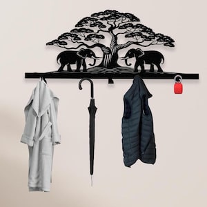 Metal Elephant Coat Rack: Modern Wall Hook Decor