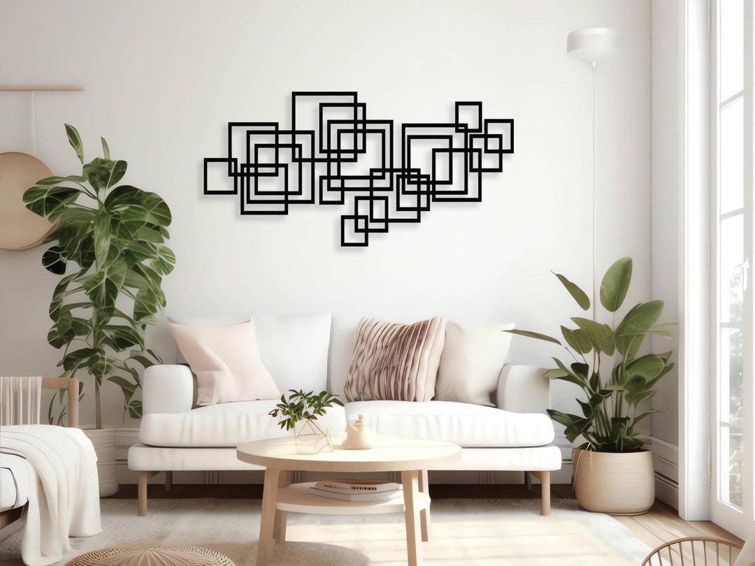 Image showcasing Metal Wall Art, Wall Art Decor, Geometric Metal Art, Industrial Home ...