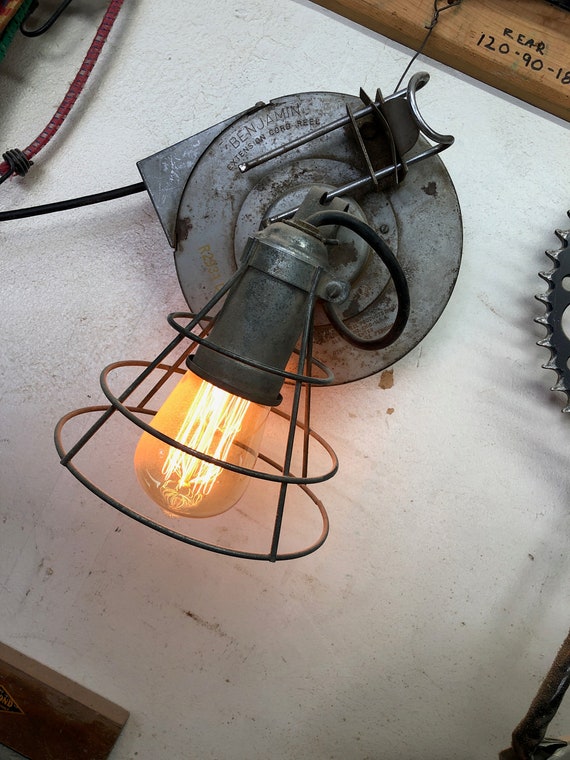 Benjamin Extension Cord Reel Lamp-steampunk, Industrial, Vintage
