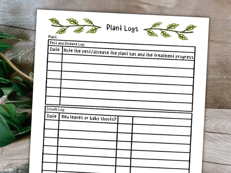 Plant Care Journal Digital Download Houseplant Care Notebook Etsy