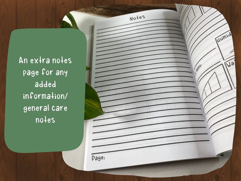 Houseplant Care Chart Notebook for Plant Care Notes for Plant Etsy