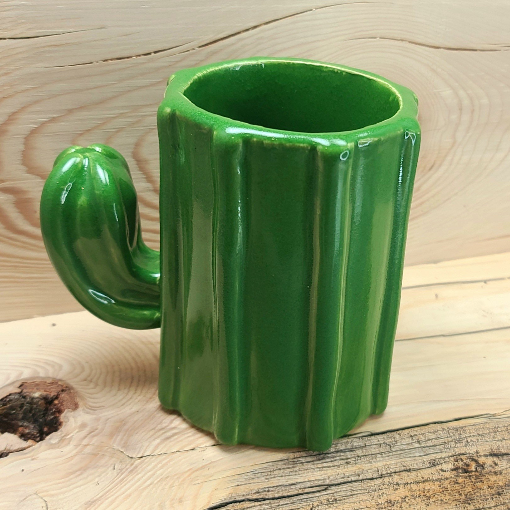 Hand Made Ceramic Cactus Pencil Holder Paintbrush Cup Etsy