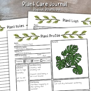 Plant Care Journal Digitale Download Kamerplant Care Notebook Planner Garden Tracker Kamerplant Logboek