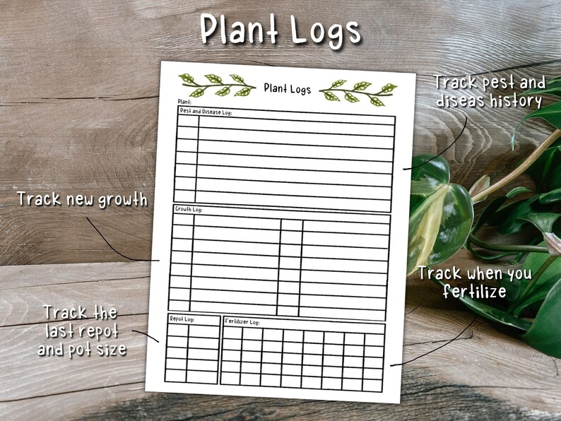 Plant Care Journal Digital Download Houseplant Care Notebook Etsy