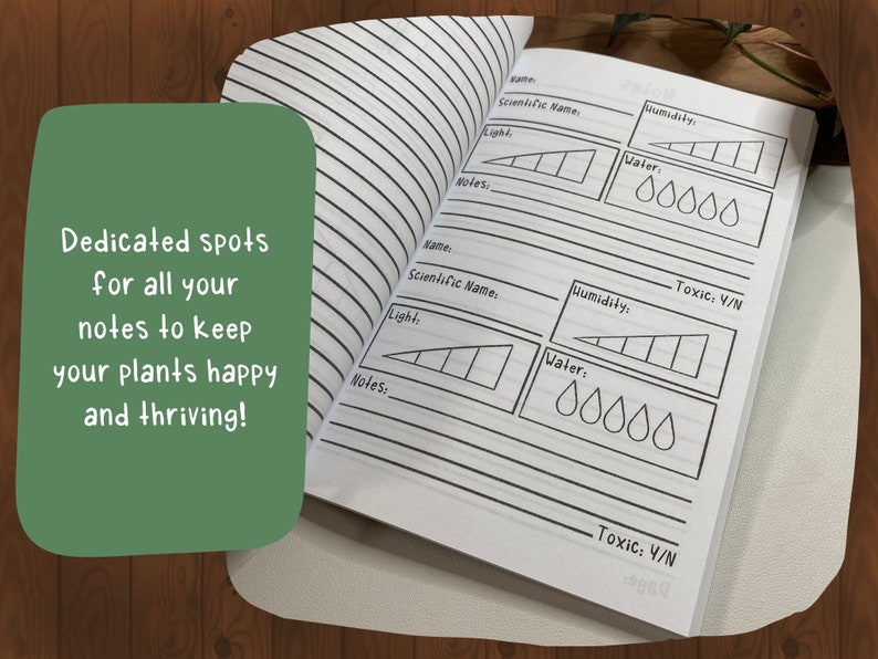 Houseplant Care Chart Notebook for Plant Care Notes for Plant Etsy