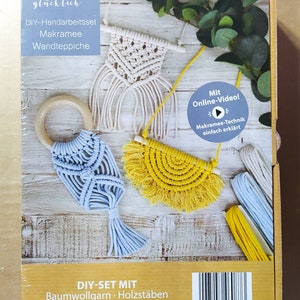 Skapa dig själv lycklig! DIY-pysselkit med onlinevideo: Komplett set med makraméväggbonader