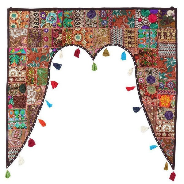 1. Tenture murale indienne brodée, tapisserie patchwork