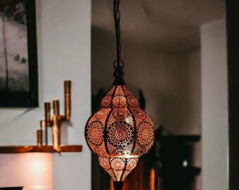 Marokkanische Anhänger Deckenleuchte Oriental Laterne Hängen Metall Lampe (Gelb) 20x10 Größe Wohnkultur, Party, Jubiläum, Goldene Laternenlampe