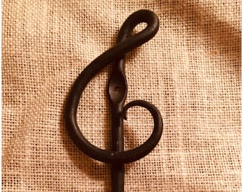 Handmade Blacksmith Treble Cleft Hook
