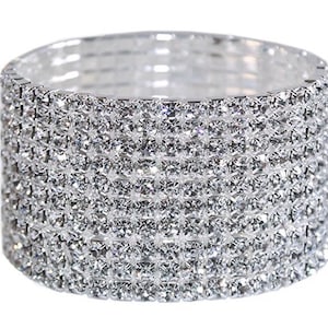 10 Row Rhinestone Crystal Stretch Bracelet- Bikini Competition, fashion jewelry, prom