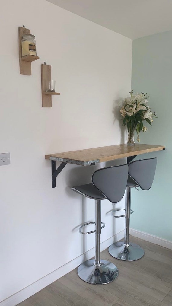 Scaffold Board Breakfast Bar With Xl Shelf Brackets Etsy