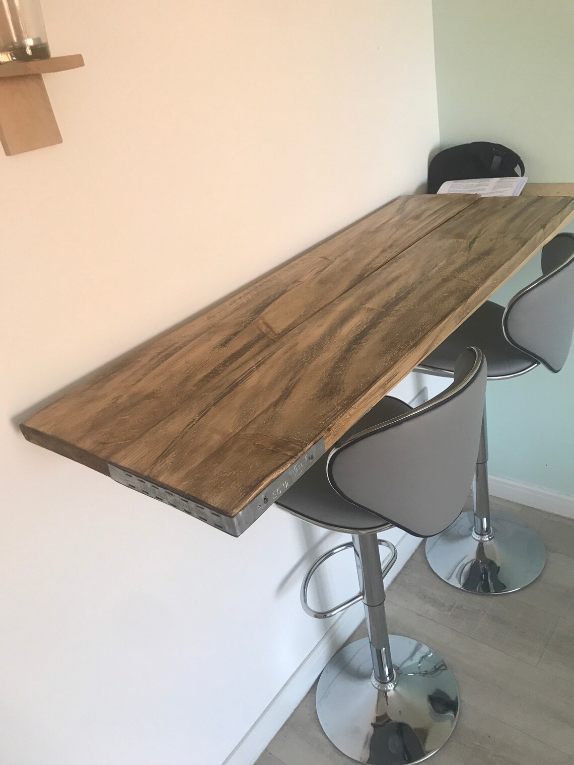 Scaffold board breakfast bar with xl shelf brackets Etsy