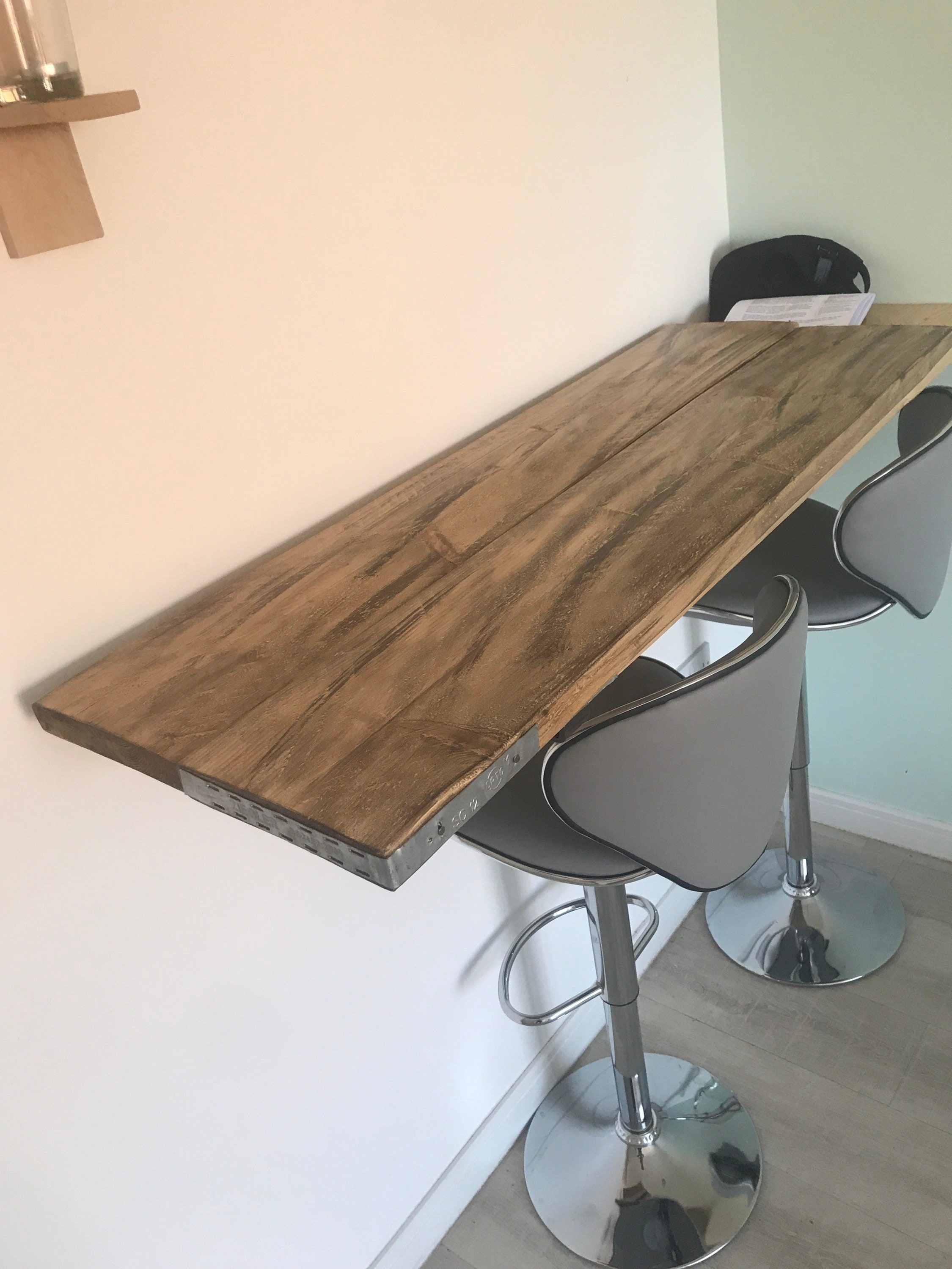 Scaffold Board Breakfast Bar With Xl Shelf Brackets Etsy