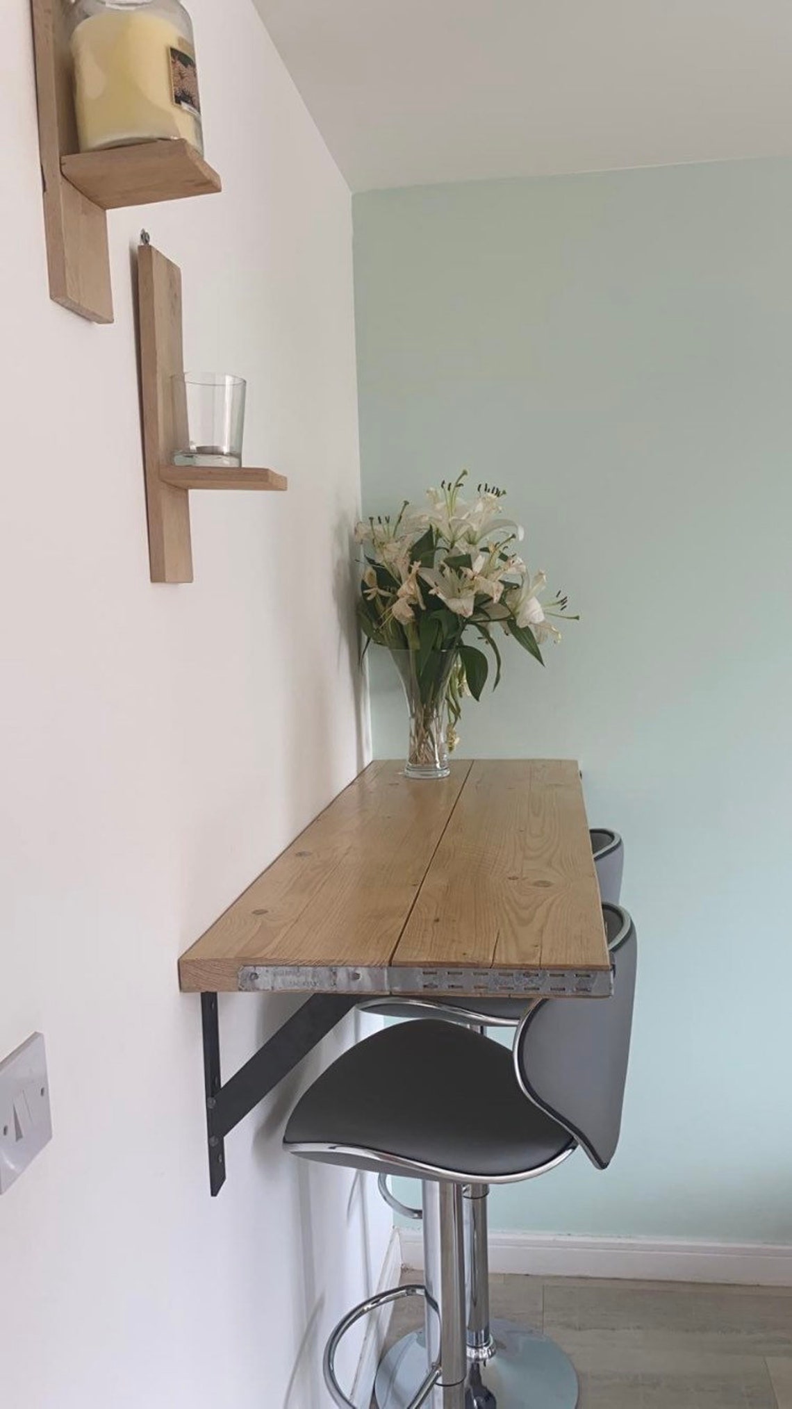 Scaffold board breakfast bar with xl shelf brackets Etsy