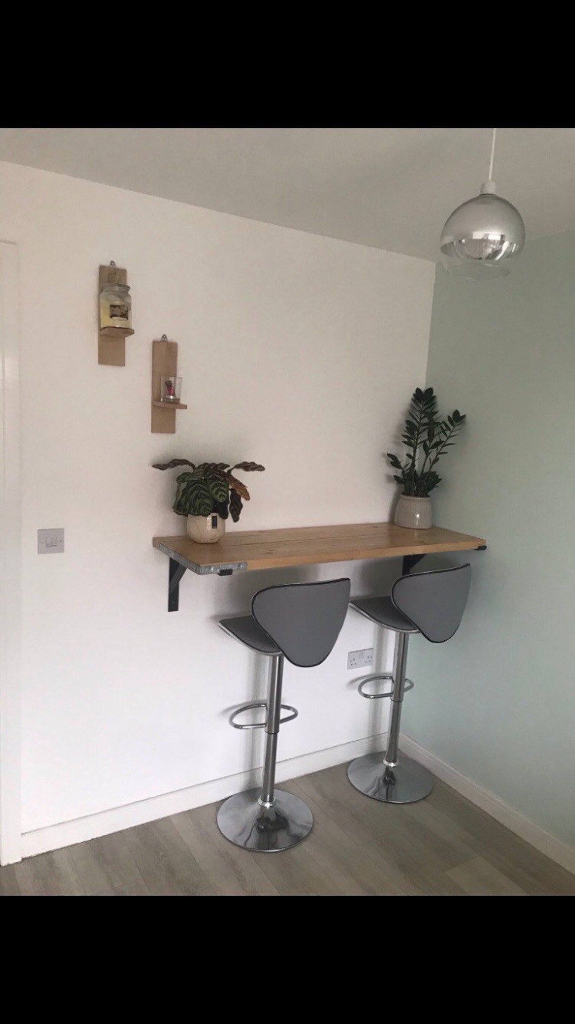 Scaffold board breakfast bar with xl shelf brackets Etsy