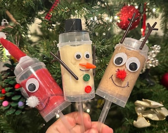 Snögubbe, ren, jultomte sensorisk Play Dough Pop