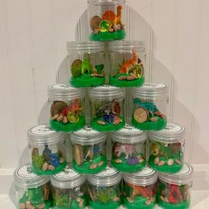 Dinosaur Playdough Jar Party Favor