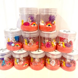Unicorn Play Dough Jar Party Favors