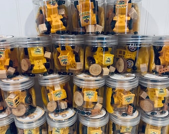Construction Play Dough Jar Party Favors