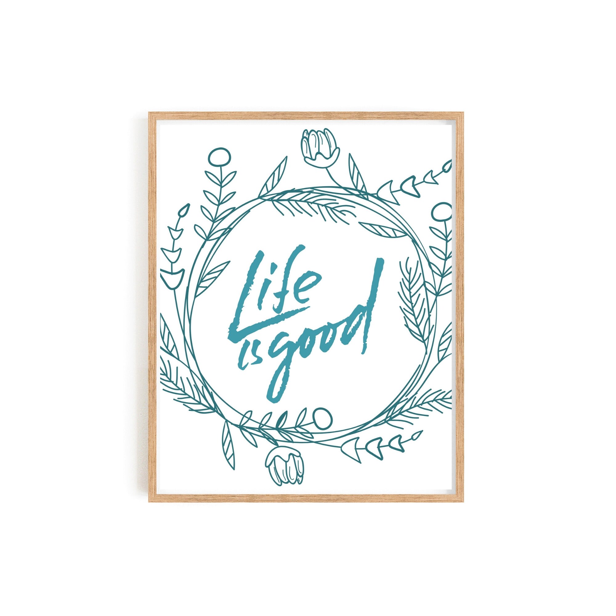 Life is good quote art print Inspirational office digital Etsy