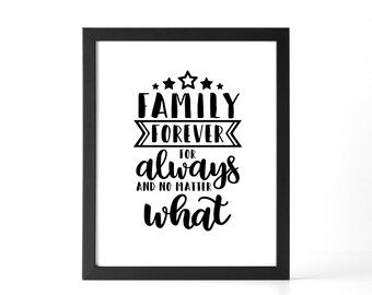FAMILY ALWAYS & FOREVER" Inspirational Quote Wall Art Decal Great Gift Idea Möb