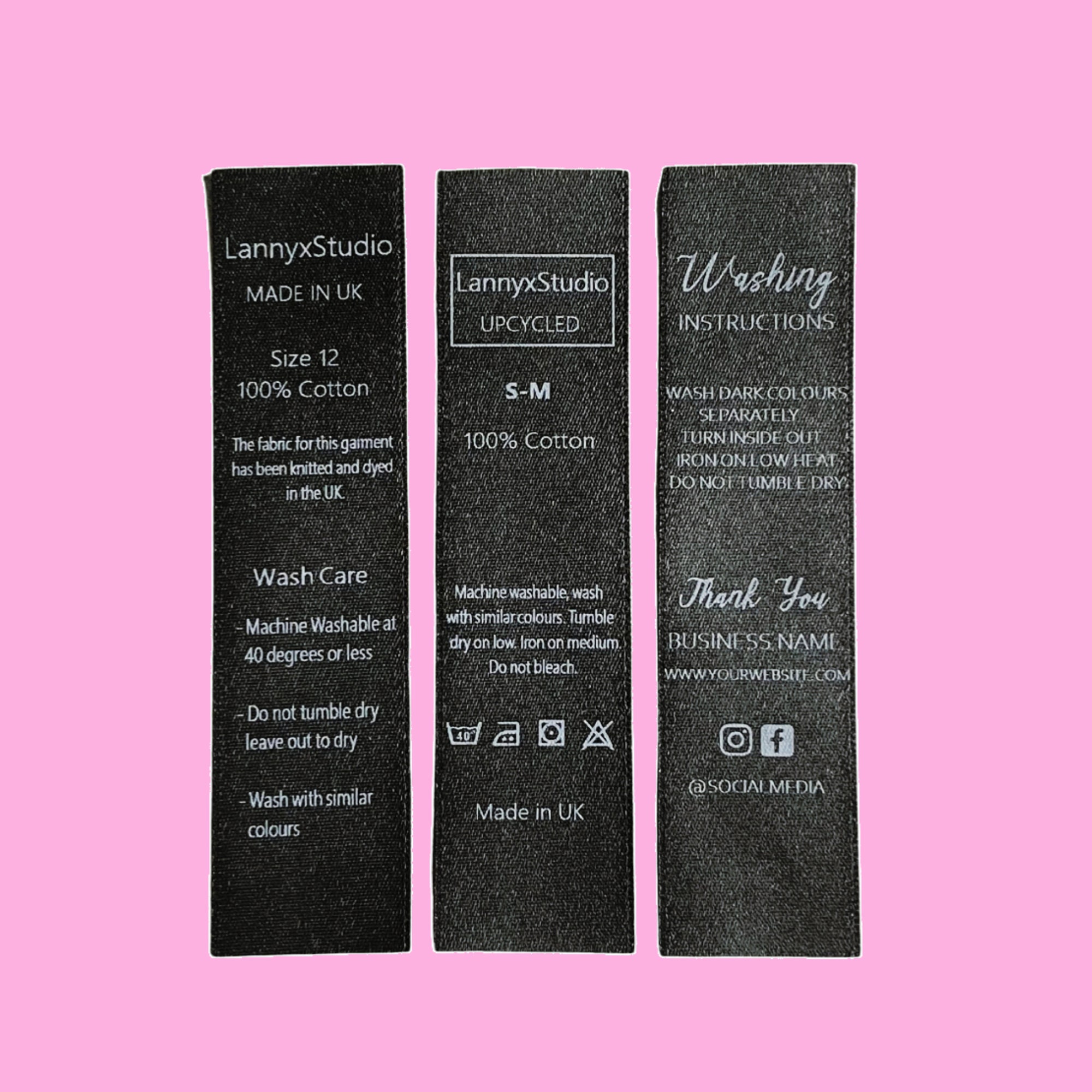 Black Wash Care Labels Design Your Own Label Custom Wash Etsy