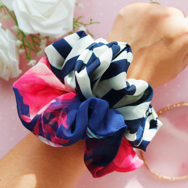 Chouchou en tissu, scrunchie cheveux, taille moyenne / grande