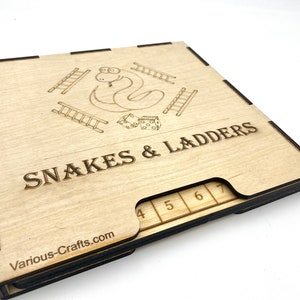 Brand New Handmade Snakes & Ladder Board Solid Baltic Wood Laser Cut Design
