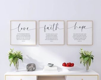 Arte mural con versículos bíblicos, póster de salud mental, impresiones de amor, fe y esperanza (descarga digital)