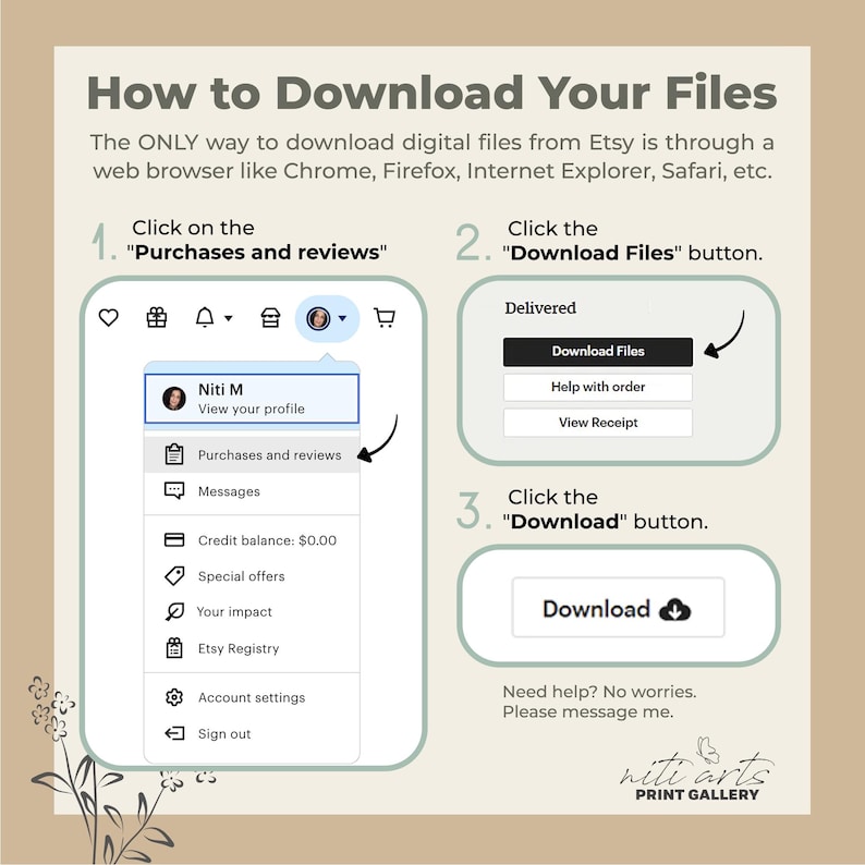 How to download your files on Etsy after purchasing Names of God Poster,  List of Yahweh in Old Testament, Christian Wall Art, Religious Artwork, God Art, Bible Art, Inspirational Wall Decor