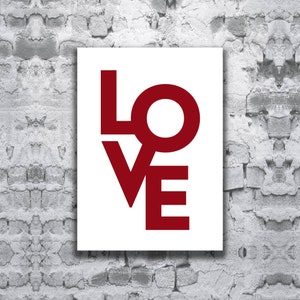 Love Wall Art Print Love Printable Poster Trendy Love Download Red Love Poster Couples Art Print Modern Room Decor Romantic Valentine Art
