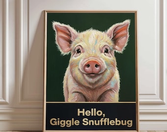 Decoración para amantes de los cerdos, arte de animales de granja, imprimibles para guardería (descarga digital)