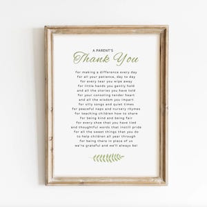 Regalo de agradecimiento para padres, regalo de agradecimiento imprimible, poema de arte mural, agradecimiento a los padres, regalo de agradecimiento imprimible para mentores, archivo digital