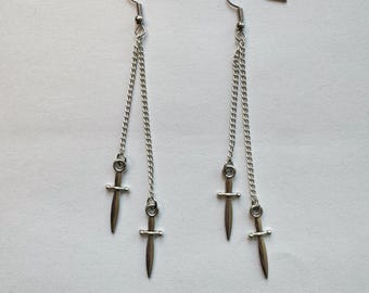 Knife Charm Dangle Earrings! handmade and made to order