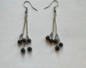 Obsidian Dangle Earrings! handmade and made to order