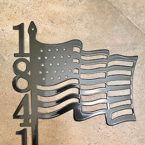 American Flag Custom Metal Address Sign - Metal Porch Sign - Address Plaque - Metal House Numbers - Address Number Sign - Christmas Gift