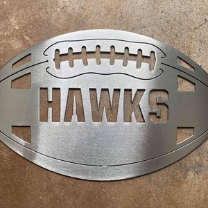 Personalized Football Metal Sign: Custom Name, Game Room Decor