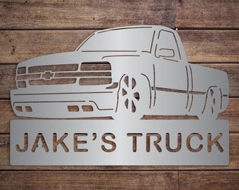 Personalized 2002 Chevy Silverado Lowrider Metal Sign: Garage Decor
