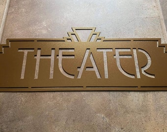 Custom Retro Theater Metal Sign: Home Cinema Decor